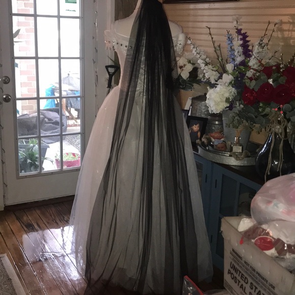 Pink Magnolia Accessories - Beautiful black chapel veil with comb